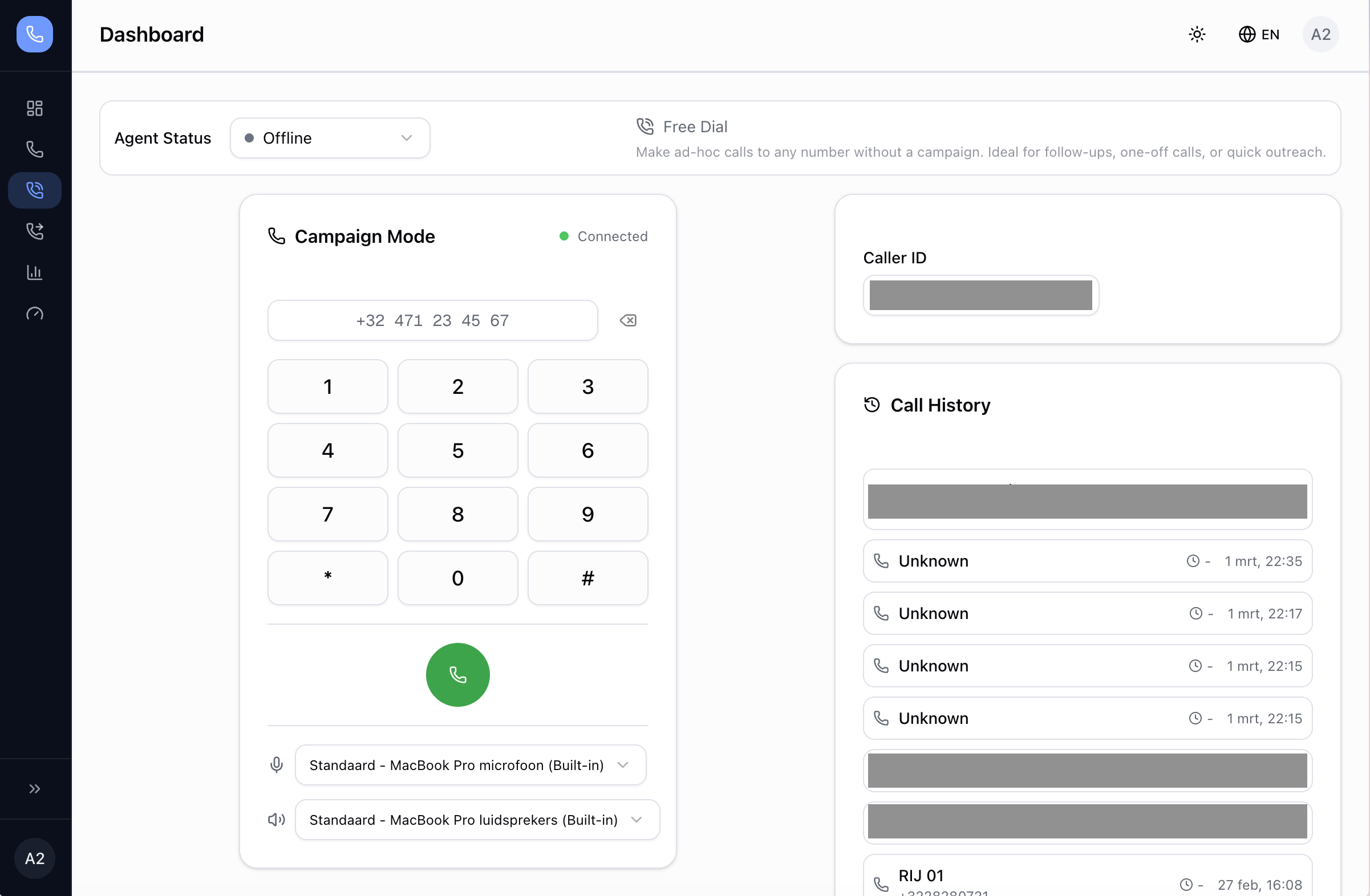 ProxiCall Agent Dialer Interface